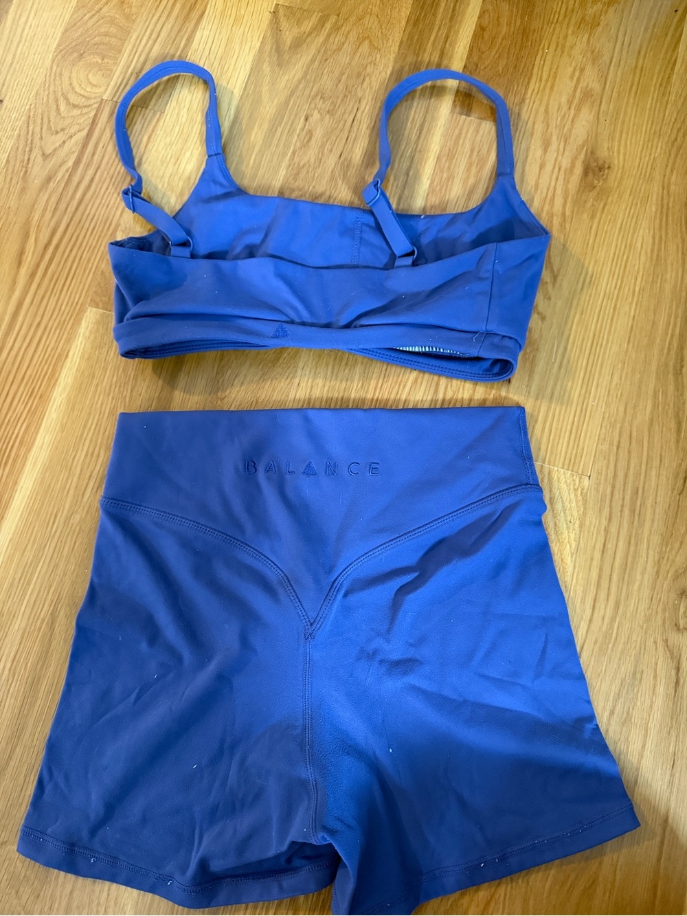Balance Athletica Royal Blue Seamless Bralette & High-Waist Shorts Set - Picture 2 of 2